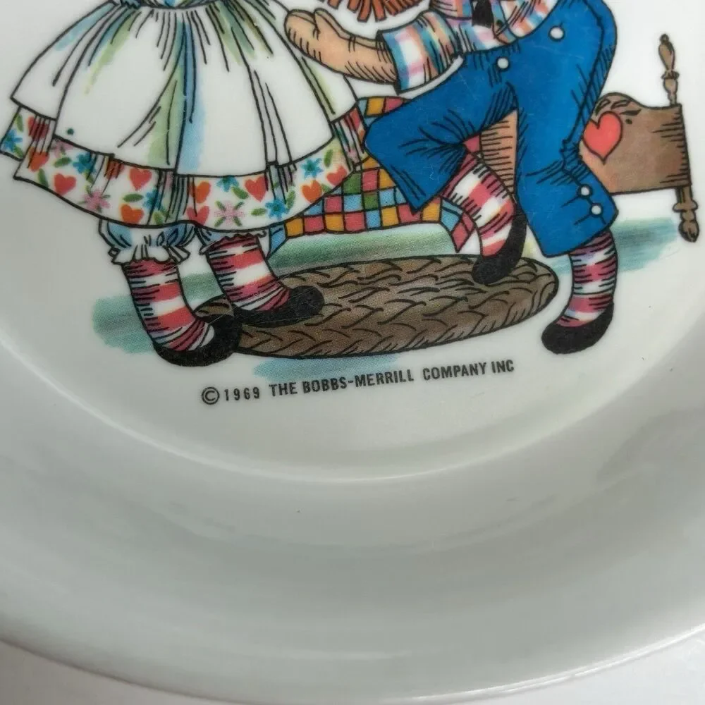 Vintage 1969 Raggedy Ann & Andy Children’s Dish Set Oneida Deluxe Set of 3